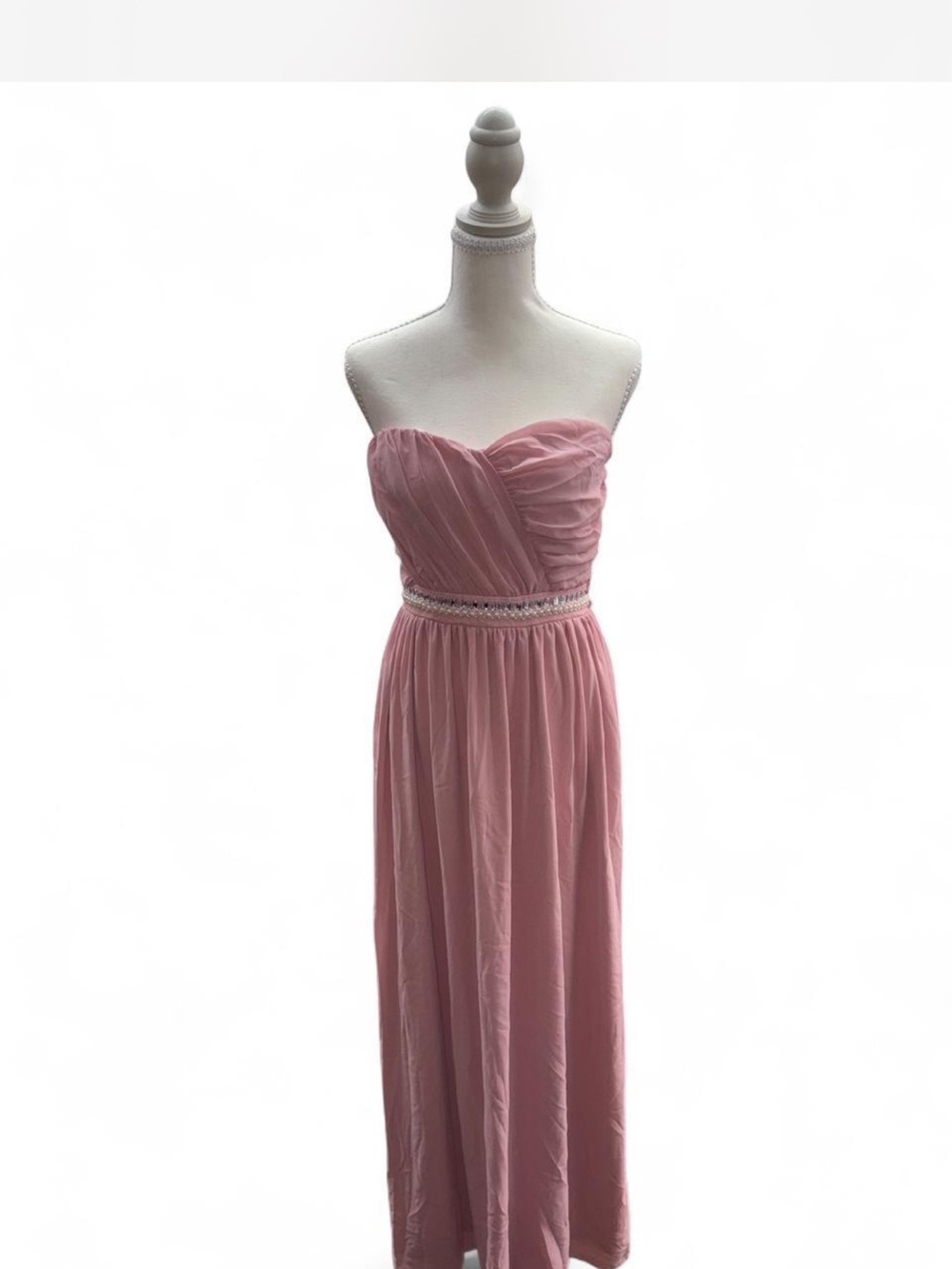 Windsor Strapless Blush Pink Chiffon Gown